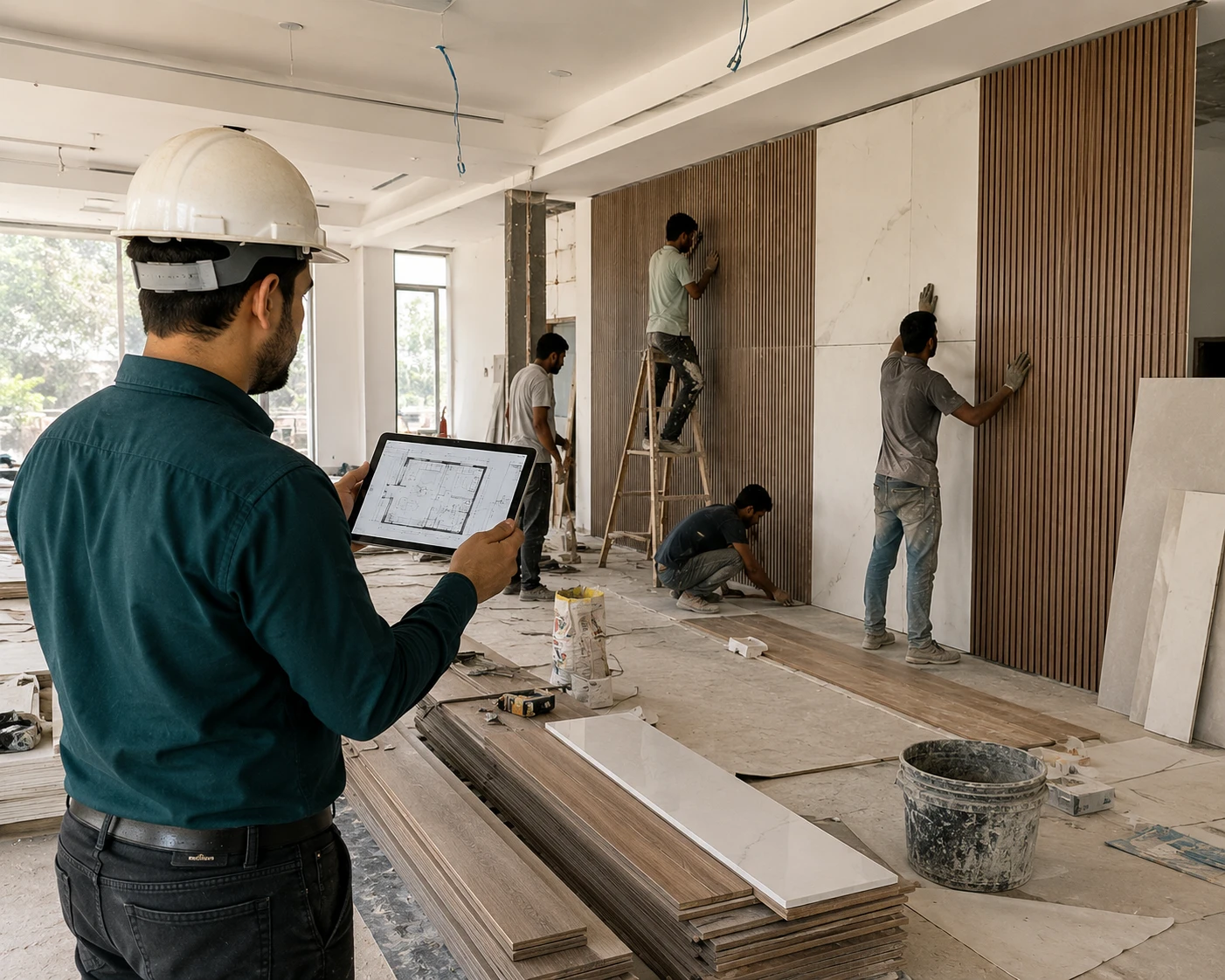 On-site interior execution and supervision