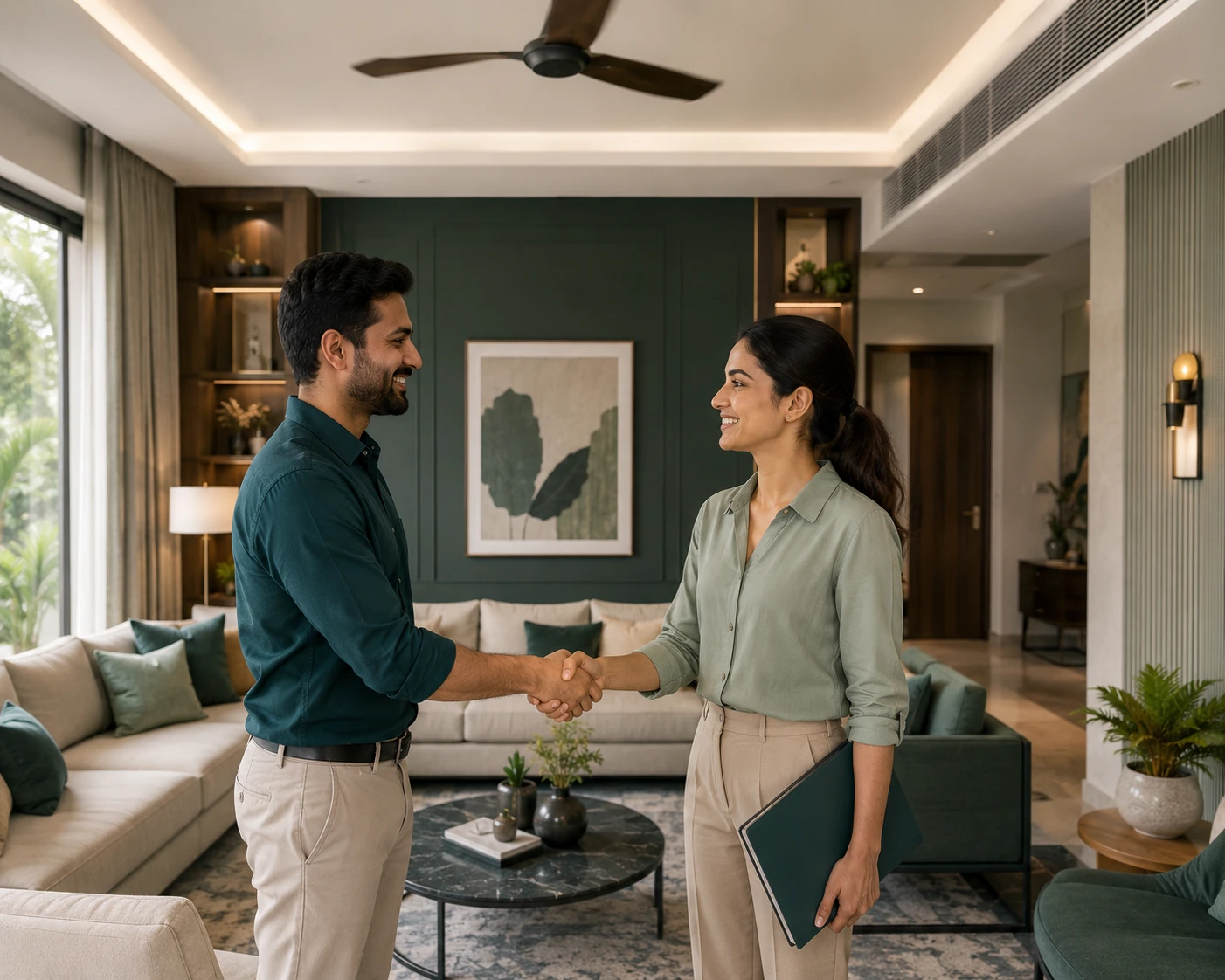Final handover of completed interior space